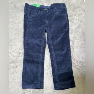 NWT United Colors of Benetton Classic Navy Kids Corduroy Trousers Size 2 Years